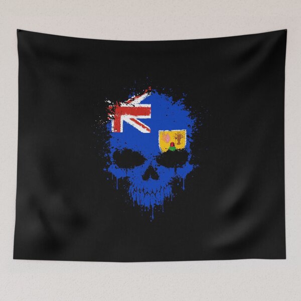 Item preview, Chaotic Turks and Caicos Flag Splatter Skull designed and sold by JeffBartels.