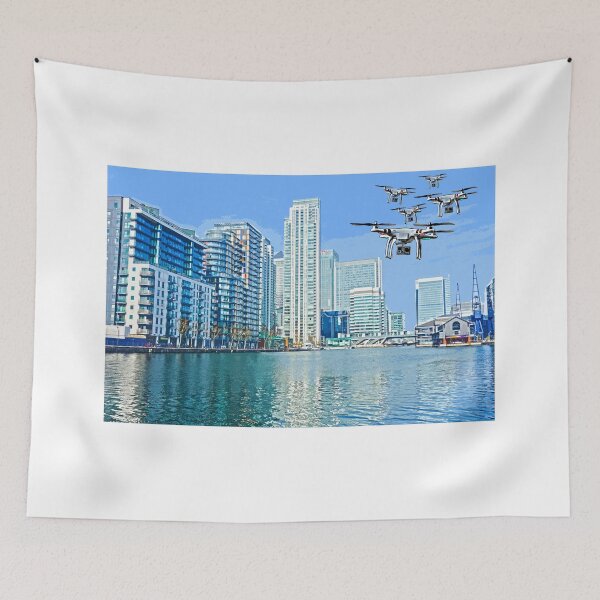 Item preview, Drone swarm over the Docklands! designed and sold by TimConstable.