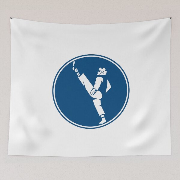 Item preview, Taekwondo Fighter Kicking Stance Circle Icon designed and sold by patrimonio.