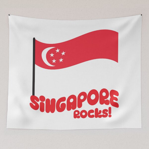 Item preview, Singapore Rocks! with waving flag designed and sold by jazzydevil.