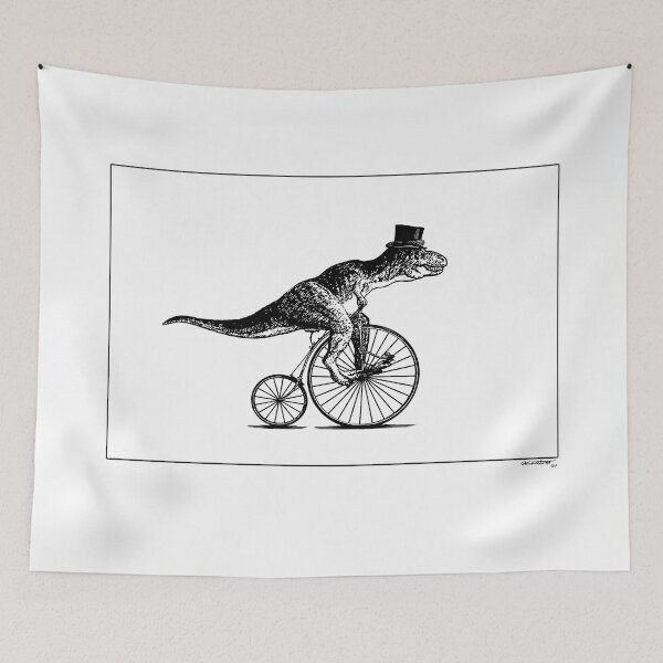 Item preview, T-Rex on a Penny Farthing - Plain Back designed and sold by Smaggers.
