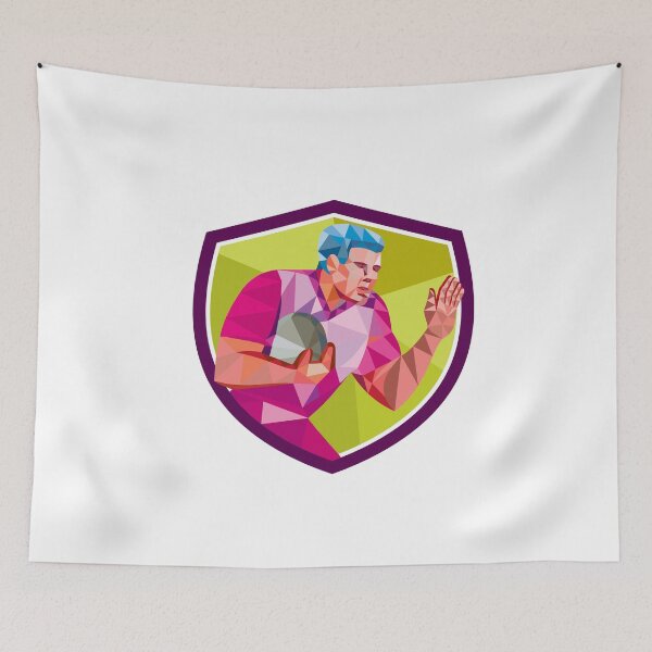 Item preview, Rugby Player Fend Off Low Polygon designed and sold by patrimonio.