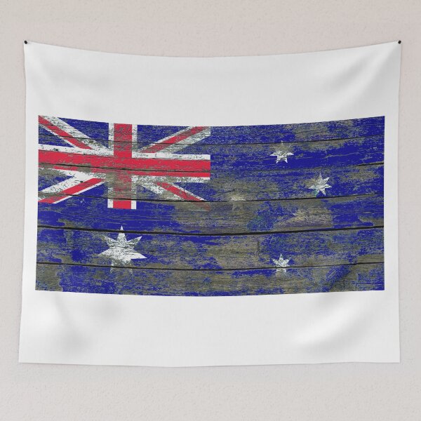 Item preview, Flag of Australia on Rough Wood Boards Effect designed and sold by JeffBartels.