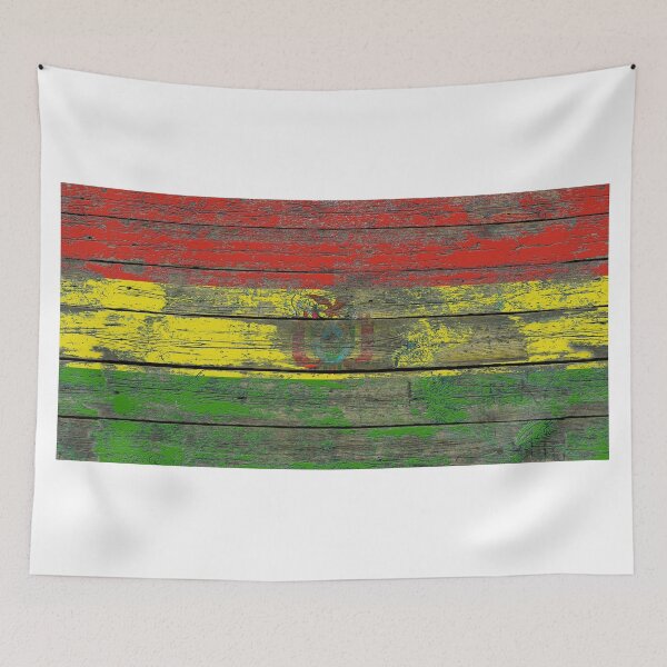 Item preview, Flag of Bolivia on Rough Wood Boards Effect designed and sold by JeffBartels.