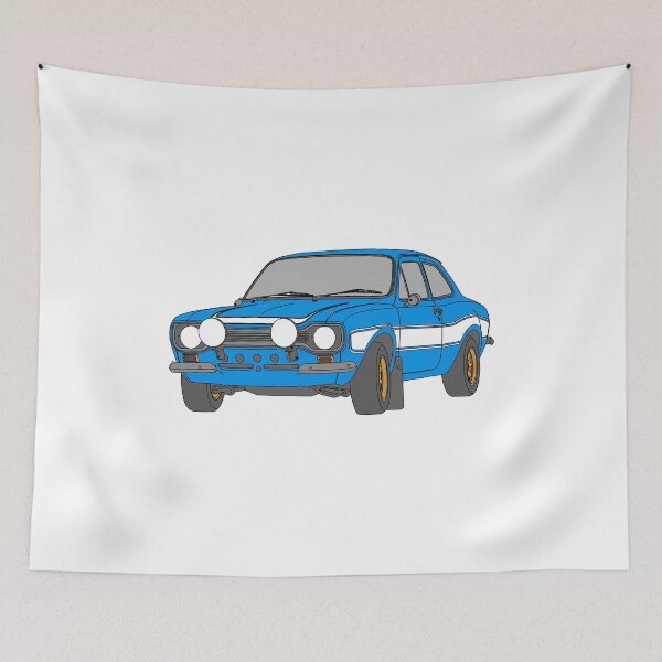 Item preview, 1970 Ford Escort RS2000 Fast and Furious Paul Walker's car Black Outline Colour fill. designed and sold by Adamasage.
