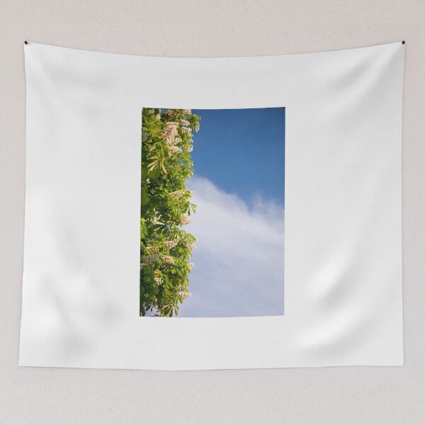 Item preview, blooming Aesculus tree on blue sky designed and sold by Arletta Cwalina.