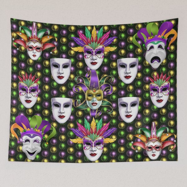 Item preview, Mardi Gra Beads and Masks Duvet Cover designed and sold by Gotcha29.