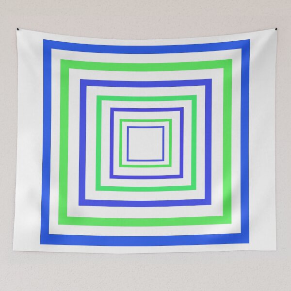 Item preview, Concentric Squares Blue and Green designed and sold by Overthetopsm.