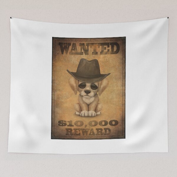 Item preview, Cute Puppy Dog Cowboy Vintage Wanted Poster designed and sold by JeffBartels.