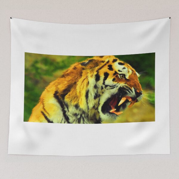 Item preview, Fighting Tiger Digital Art / Painting - Fantastic Animal Art designed and sold by Very Peculiar.