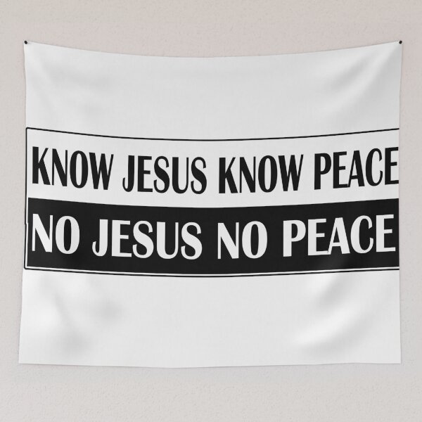 Item preview, KNOW JESUS KNOW PEACE black n white designed and sold by Calgacus.