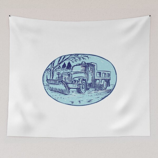 Item preview, Snow Plow Truck Oval Etching designed and sold by patrimonio.