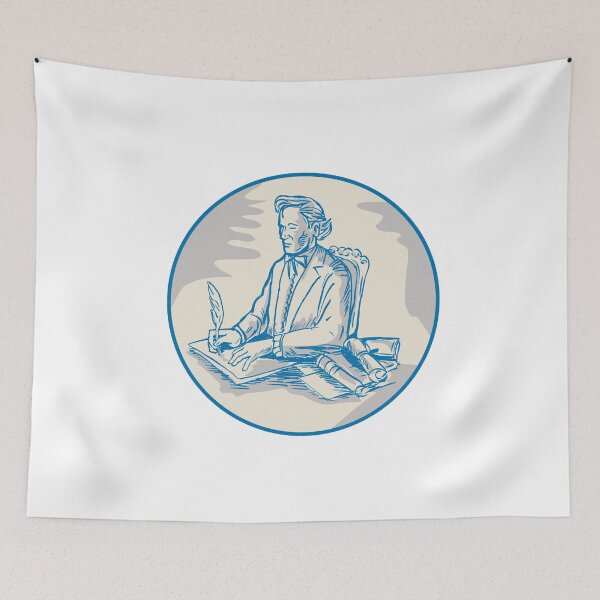 Item preview, Victorian Gentleman Quill Signing Cartoon designed and sold by patrimonio.