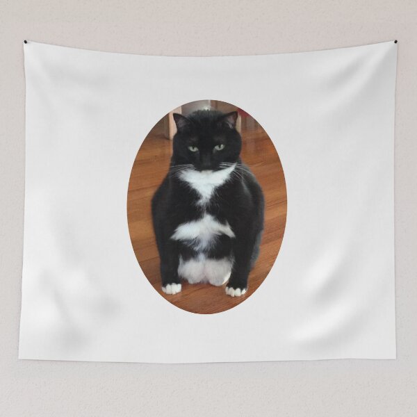 Item preview, My cat Trilly sitting on her haunches with her front legs apart. designed and sold by NezWez.