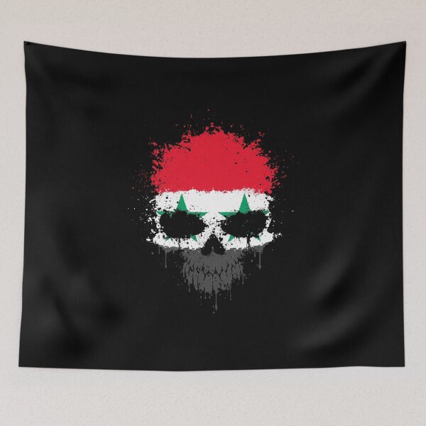 Item preview, Chaotic Syrian Flag Splatter Skull designed and sold by JeffBartels.