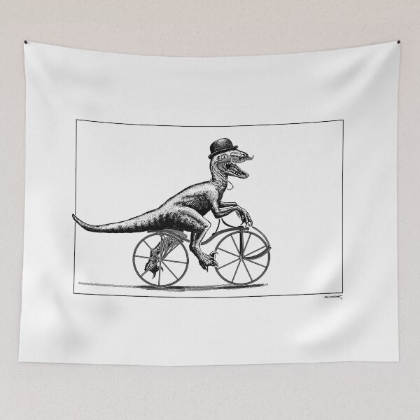 Item preview, Velociraptor on a velocipede designed and sold by Smaggers.