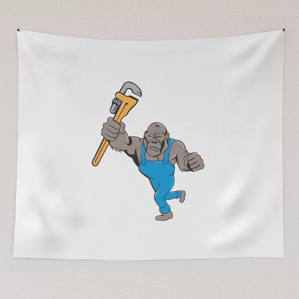 Item preview, Angry Gorilla Plumber Monkey Wrench Isolated designed and sold by patrimonio.