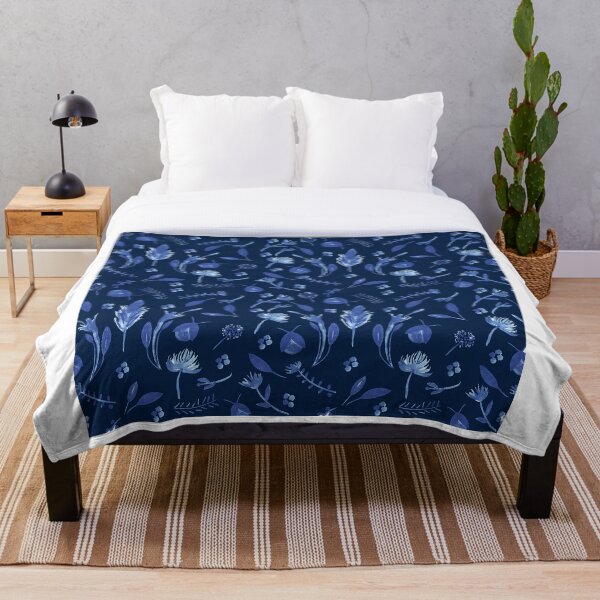 Item preview, summer fields - navy designed and sold by beverlylefevre.