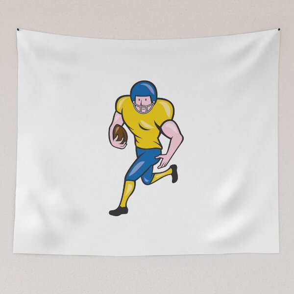 Item preview, American Football Running Back Cartoon designed and sold by patrimonio.