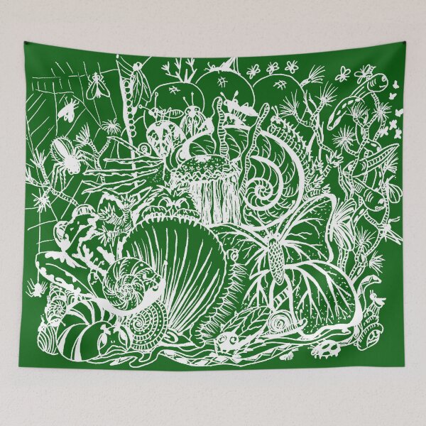 Item preview, Biodiversity Aussie Tangle in White (choose your own colour background - see description notes). designed and sold by Heatherian.