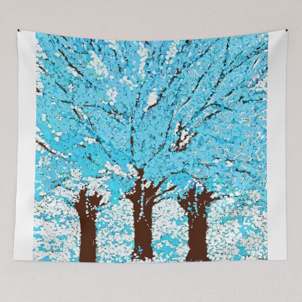 Item preview, Abstract Trees are Blue White and Brown designed and sold by Overthetopsm.
