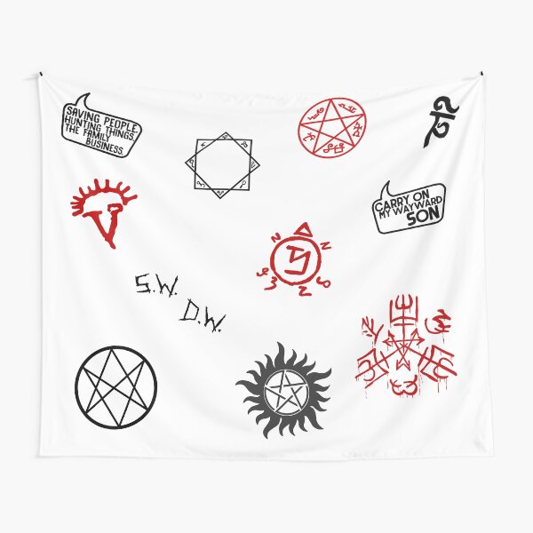 Supernatural Sigils and Symbols Tapestry