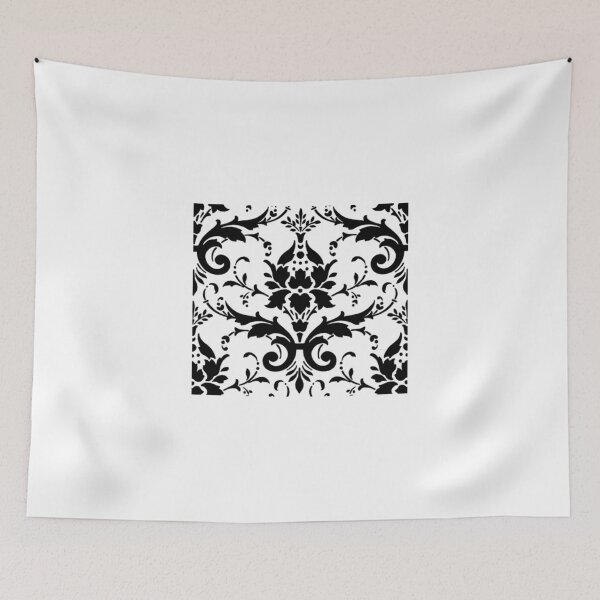 Item preview, Elegant Sea Green Black Damask Pattern designed and sold by shabzdesigns.