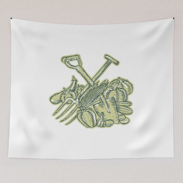 Item preview, Spade Pitchfork Crop Harvest Etching designed and sold by patrimonio.