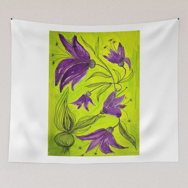 Item preview, Botanical Lime Green and Purple designed and sold by jbjobby.