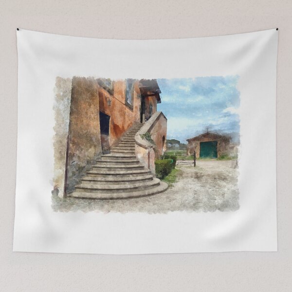 Item preview, Farm view with flight of steps designed and sold by Giuseppe Cocco.