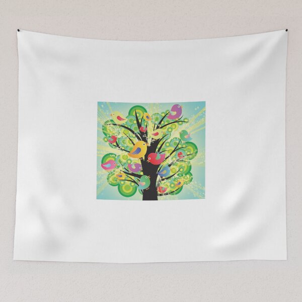 Item preview, Colorful Birds in a Tree designed and sold by kennasato.