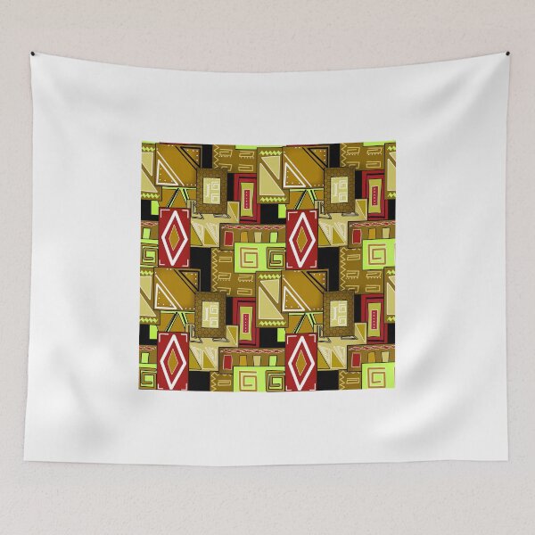 Item preview, Patchwork seamless geometric folk pattern texture background designed and sold by fuzzyfox.