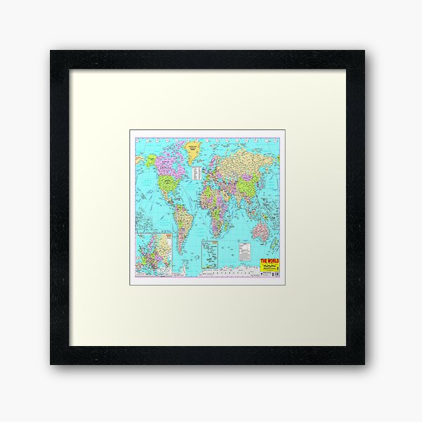 #World #Map #WorldMap Framed Art Print