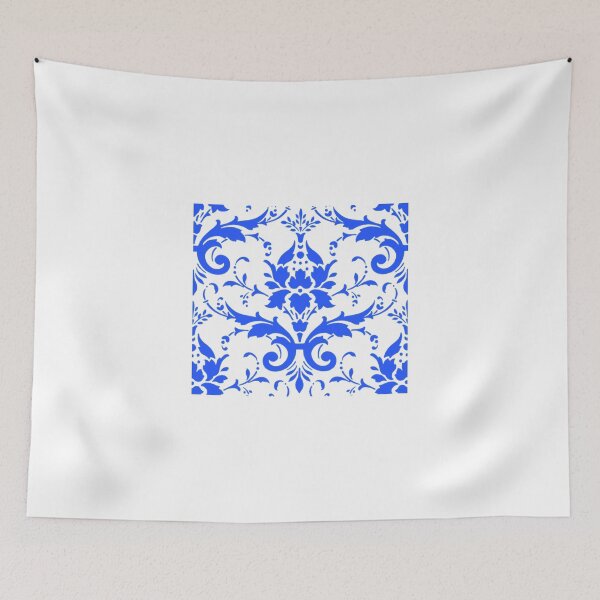 Item preview, Elegant Vintage Yellow Blue Damask Pattern designed and sold by shabzdesigns.
