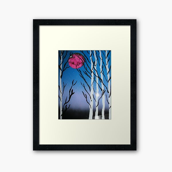 Peonie Moon Behind Glass Framed Art Print