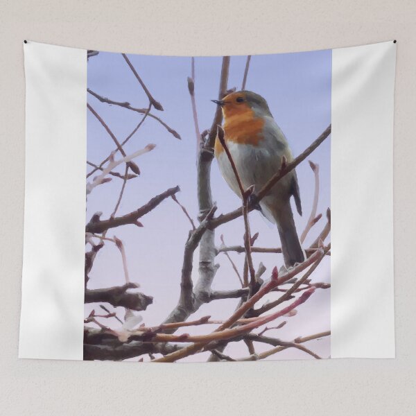 Item preview, Fantastic wildlife art - The Resting Robin - Digital Painting designed and sold by Very Peculiar.