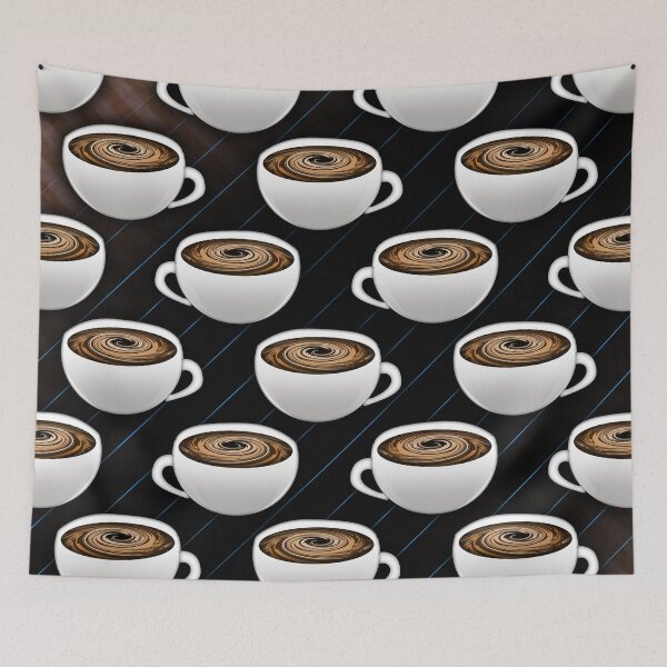 Item preview, Coffee Cups and Stripes designed and sold by bloomingvine.