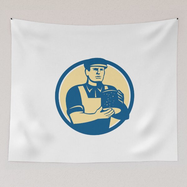 Item preview, Cheesemaker Holding Cheese Retro designed and sold by patrimonio.