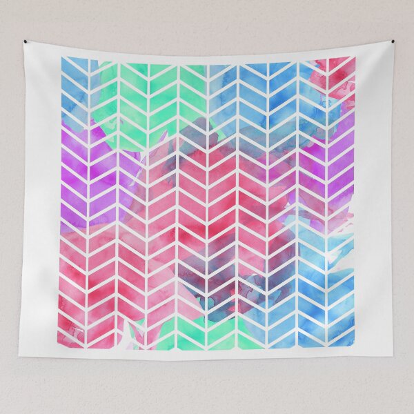 Item preview, Bright Colorful Watercolor Split Chevron designed and sold by Blkstrawberry.