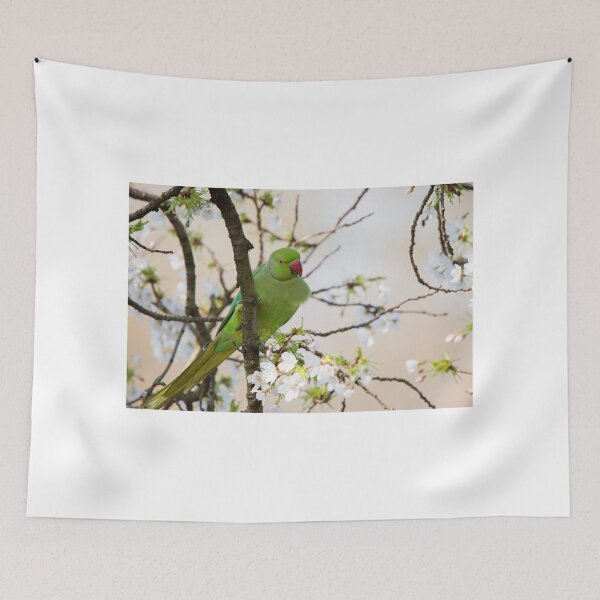 Item preview, Ring Necked Parakeet on branch designed and sold by Ellesscee.