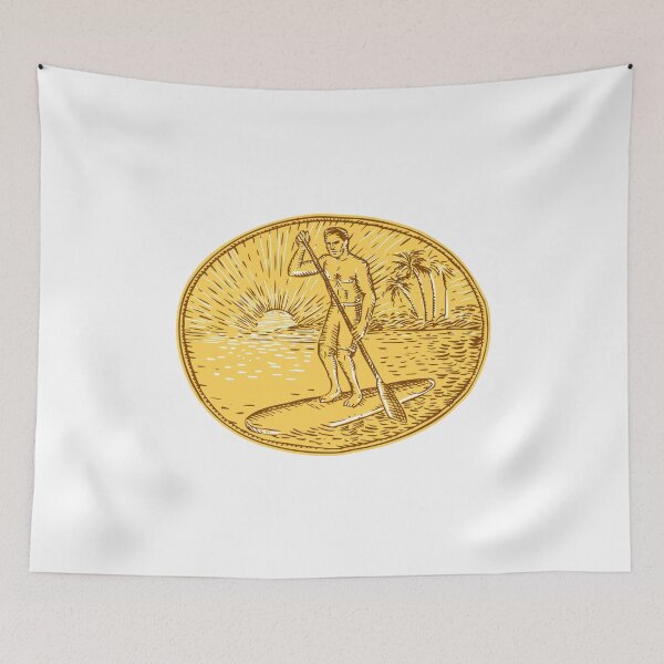 Item preview, Stand Up Paddle Boarding Surfing Etching designed and sold by patrimonio.