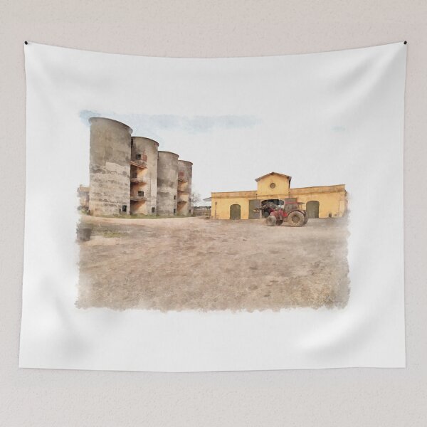 Item preview, Farm tractor and silos designed and sold by Giuseppe Cocco.