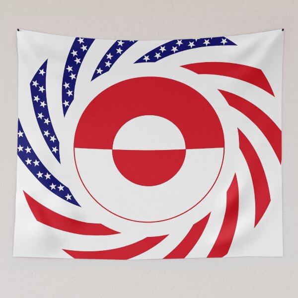 Item preview, Greenlandic American Multinational Patriot Flag designed and sold by Carbon-Fibre Media.