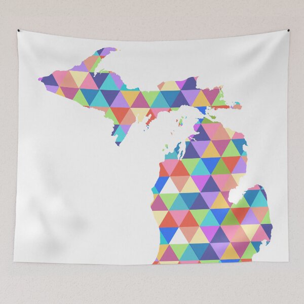 Item preview, Michigan Colorful Hipster Geometric Triangles designed and sold by CorrieJacobs.
