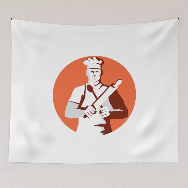Item preview, Chef Cook Rolling Pin Spatula Stencil designed and sold by patrimonio.