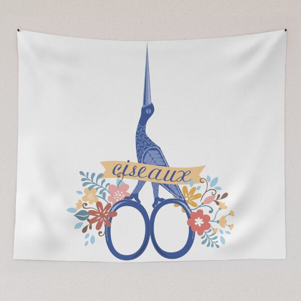 Item preview, Pretty blue bird stork sewing scissors French ciseaux designed and sold by BigMRanch.