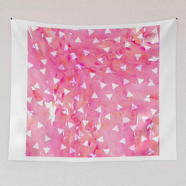 Item preview, White Triangle Pattern on Pink Watercolor Paint designed and sold by Blkstrawberry.