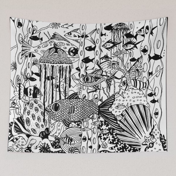 Item preview, Marine Aussie Tangle - see notes re background colour options.  designed and sold by Heatherian.