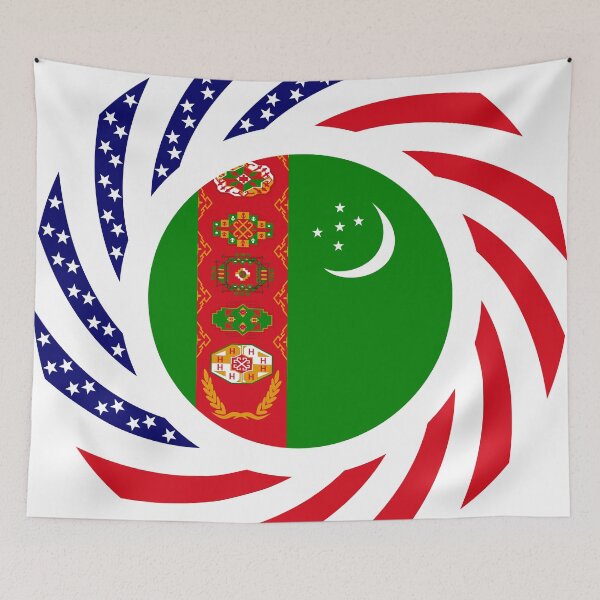 Item preview, Turkmen American Multinational Patriot Flag Series designed and sold by Carbon-Fibre Media.