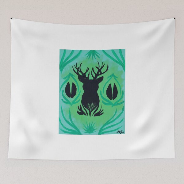 Item preview, Deer Head Silhouette on Green designed and sold by LegendOfZeldy.